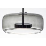 Harol στρογγυλό μονόφωτο φωτιστικό οροφής LED με γυαλί σε φιμέ διάφανο χρώμα 33x17 εκ