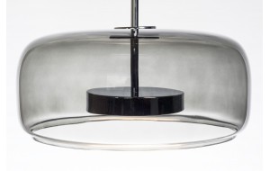 Harol στρογγυλό μονόφωτο φωτιστικό οροφής LED με φιμέ διάφανο γυαλί 33x17 εκ