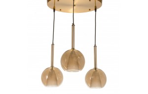 Lummin μεταλλικό μονόφωτο φωτιστικό οροφής με χρυσό φινίρισμα και γυαλί σε φιμέ διάφανο χρώμα 18 εκ