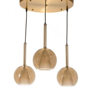 Lummin μεταλλικό μονόφωτο φωτιστικό οροφής με χρυσό φινίρισμα και φιμέ γυαλί 18 εκ