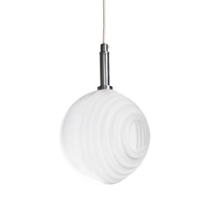 Stalo γυάλινο μονόφωτο φωτιστικό οροφής με σχήμα μπάλας σε λευκό χρώμα και επιλογή διάστασης 