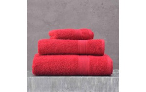 Illusion πετσέτα βαμβακερή χεριών σε κόκκινο χρώμα 30x50 εκ