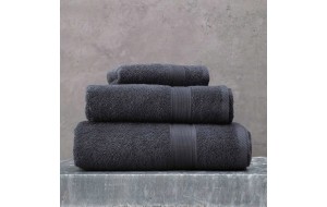Illusion πετσέτα βαμβακερή χεριών σε γκρι σκούρο χρώμα 30x50 εκ