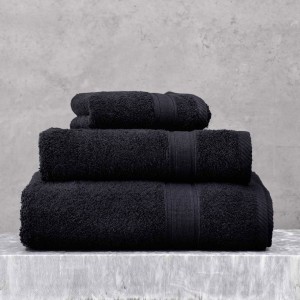 Illusion πετσέτα βαμβακερή προσώπου σε μαύρο χρώμα 50x90 εκ