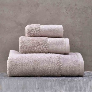 Caresse σετ πετσέτες τριών τεμαχίων σε μπεζ χρώμα 30x50 / 50x90 / 70x140 εκ