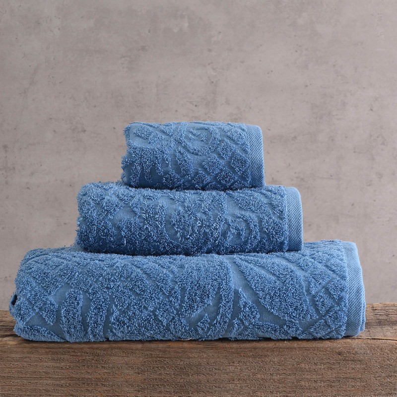 Imani πετσέτα βαμβακερή πενιέ μπλε μπάνιου 70x140 εκ