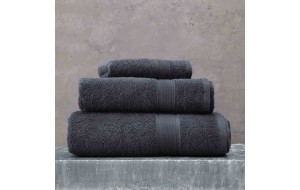 Illusion πετσέτα βαμβακερή μπάνιου σε γκρι σκούρο χρώμα 70x140 εκ