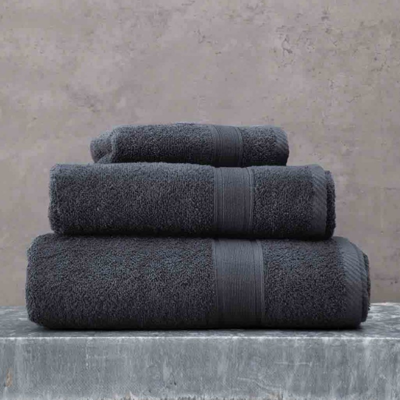 Illusion πετσέτα βαμβακερή μπάνιου σε γκρι σκούρο χρώμα 70x140 εκ