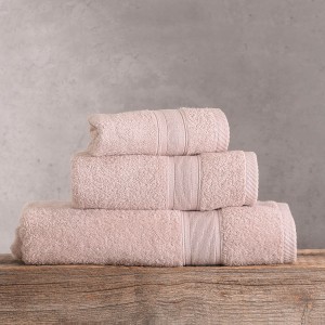 Illusion βαμβακερή πετσέτα μπάνιου σε χρώμα πούδρας 70x140 εκ