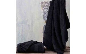 Illusion πετσέτα βαμβακερή μπάνιου μεγάλη σε μαύρο χρώμα 100x150 εκ
