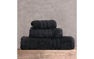Aria πετσέτα μαύρη μπάνιου 75x150 εκ