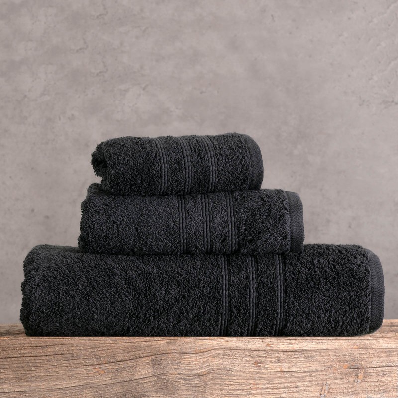 Aria πετσέτα μαύρη μπάνιου 75x150 εκ