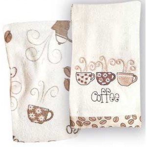 Coffee σετ πετσέτες κουζίνας δύο τεμαχίων βελουτέ 45x65 εκ