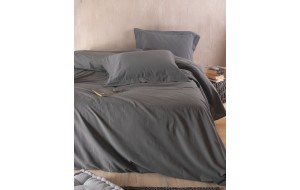 Whisper βαμβακερά σεντόνια για υπέρδιπλο κρεβάτι σε γκρι απόχρωση σετ με δύο μαξιλαροθήκες 240x280 εκ