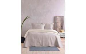 Allure σετ κουβερλί για ημίδιπλο κρεβάτι σε μπεζ απόχρωση με εκρού εσωτερικό 160x240 εκ