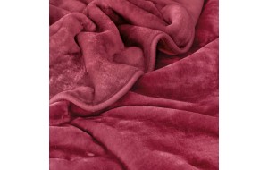Velour κόκκινο ροδί ανοιχτό βελουτέ κουβέρτα για ημίδιπλο 160x220 εκ