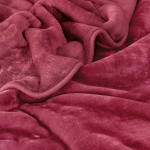 Velour κόκκινο ροδί βελουτέ κουβέρτα 220x240 εκ