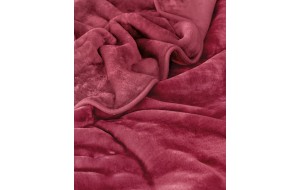 Velour κόκκινο ροδί βελουτέ κουβέρτα king size 240x260 εκ