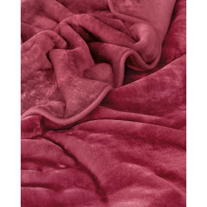 Velour κόκκινο ροδί βελουτέ κουβέρτα king size 240x260 εκ