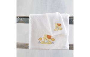 Love set πετσέτες δύο τεμαχίων με κέντημα