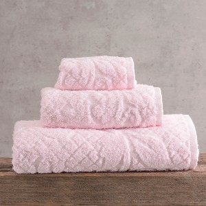 Imani πετσέτα βαμβακερή πενιέ ροζ σετ τριών τεμαχίων 70x140 εκ