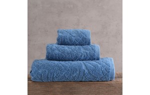 Imani πετσέτα βαμβακερή πενιέ μπλε σετ τριών τεμαχίων 30x50 / 50x90 / 70x140 εκ