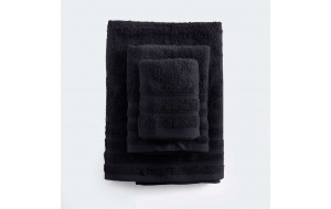 Lagoon πετσέτα βαμβακερή μαύρη σετ 3 τεμαχίων 30x50 / 50x90 / 70x140 εκ