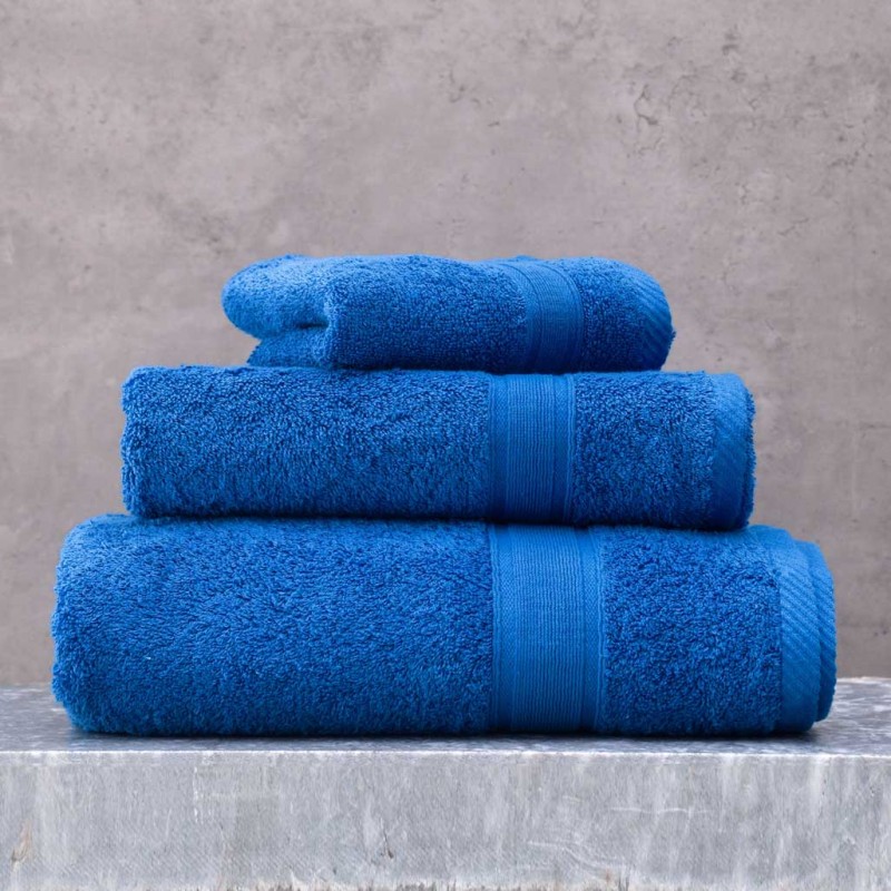 Illusion πετσέτα βαμβακερή σε μπλε χρώμα σετ 3 τεμαχίων 30x50 / 50x90 / 70x140 εκ
