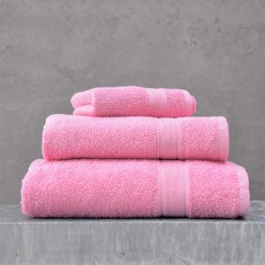 Illusion πετσέτα βαμβακερή σε ροζ χρώμα σετ 3 τεμαχίων 30x50 / 50x90 / 70x140 εκ