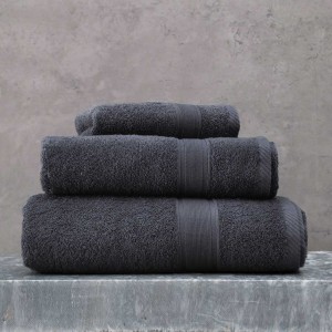 Illusion πετσέτα βαμβακερή σε γκρι σκούρο χρώμα σετ 3 τεμαχίων 30x50 / 50x90 / 70x140 εκ