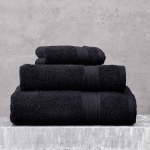Illusion πετσέτα βαμβακερή σε μαύρο χρώμα σετ 3 τεμαχίων 30x50 / 50x90 / 70x140 εκ