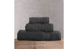 Illusion βαμβακερή πετσέτα σε ανθρακί χρώμα σετ τριών τεμαχίων 30x50 / 50x90 / 70x140 εκ