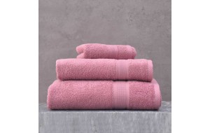Illusion πετσέτα βαμβακερή σε ροδί χρώμα σετ 5 τεμαχίων 30x50 / 50x90 / 70x140 εκ