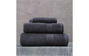 Illusion πετσέτα βαμβακερή σε γκρι σκούρο χρώμα σετ 5 τεμαχίων 30x50 / 50x90 / 70x140 εκ