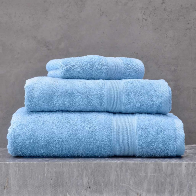Illusion πετσέτα βαμβακερή σε γαλάζιο χρώμα σετ 5 τεμαχίων 30x50 / 50x90 / 70x140 εκ