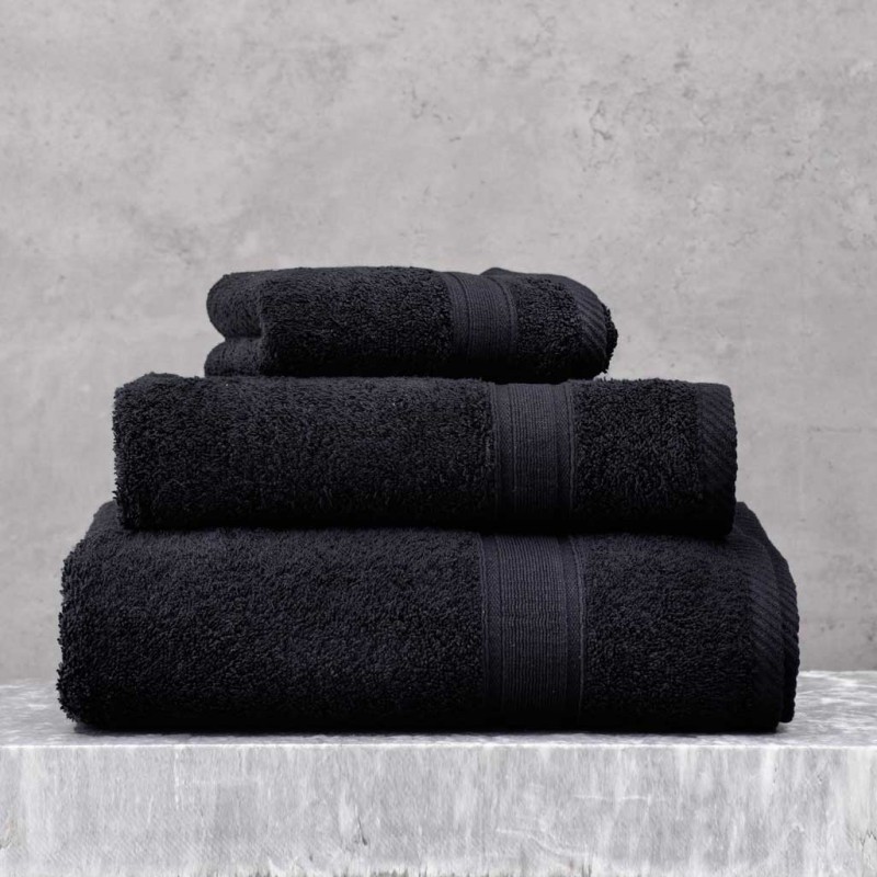 Illusion πετσέτα βαμβακερή σε μαύρο χρώμα σετ 5 τεμαχίων 30x50 / 50x90 / 70x140 εκ