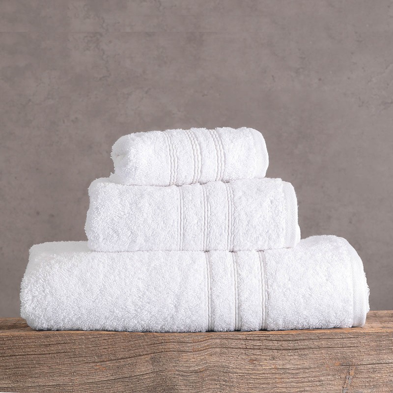 Aria πετσέτα λευκή σετ 3 τεμαχίων 30x50 / 50x90 / 75x150 εκ