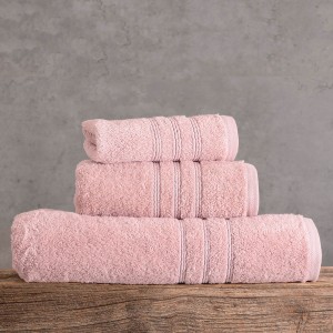 Aria πετσέτα ροζ της πούδρας σετ 3 τεμαχίων 30x50 / 50x90 / 75x150 εκ