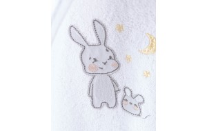 Gabby παιδικό βαμβακερό μπουρνούζι με κουκούλα σε λευκό χρώμα για 1 έως 2 ετών