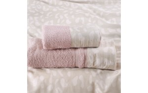 Oliver ροζ και μπεζ σετ πετσέτες τριών τεμαχίων 30x50 / 50x90 / 80x150 εκ