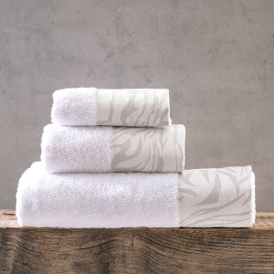 Austin λευκό γκρι σετ πετσέτες τριών τεμαχίων 30x50 / 50x90 / 80x150 εκ