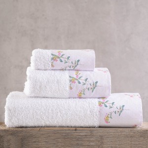 Bouquet λιλά πετσέτα σετ τριών τεμαχίων 30x50 / 50x90 / 80x150 εκ