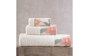 Ilina βαμβακερή πετσέτα σε σομόν χρώμα σετ τριών τεμαχίων 30x50 / 50x90 /80x150 εκ