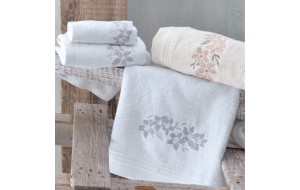Arabella σετ πετσέτες σε λευκό χρώμα 3 τεμαχίων 30x50 / 50x90 / 80x150 εκ