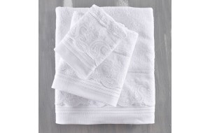 Anika σετ πετσέτες 3 τεμαχίων λευκό 30x50 / 50x90 / 80x150 εκ