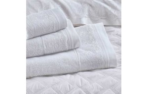 Ανίκα σετ πετσέτες 3 τεμαχίων λευκό 30x50 / 50x90 / 80x150 εκ