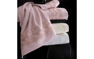 Nena σετ πετσέτες τριών τεμαχίων ροζ 30x50 / 50x90 / 80x150 εκ