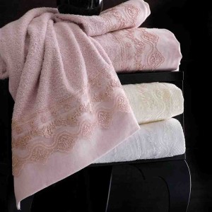 Nena σετ πετσέτες τριών τεμαχίων ροζ 30x50 / 50x90 / 80x150 εκ
