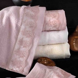 Helga σετ πετσέτες τριών τεμαχίων ροζ 30x50 / 50x90 / 80x150 εκ