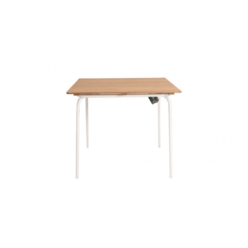 Tucana ξύλινο τραπέζι με μετταλική βάση σε λευκό χρώμα 91x91x75 εκ